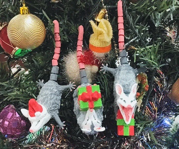 Ornamento navideño Zarigüeyas