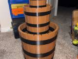 Whiskey Grape Stomping half-barrel planter-0