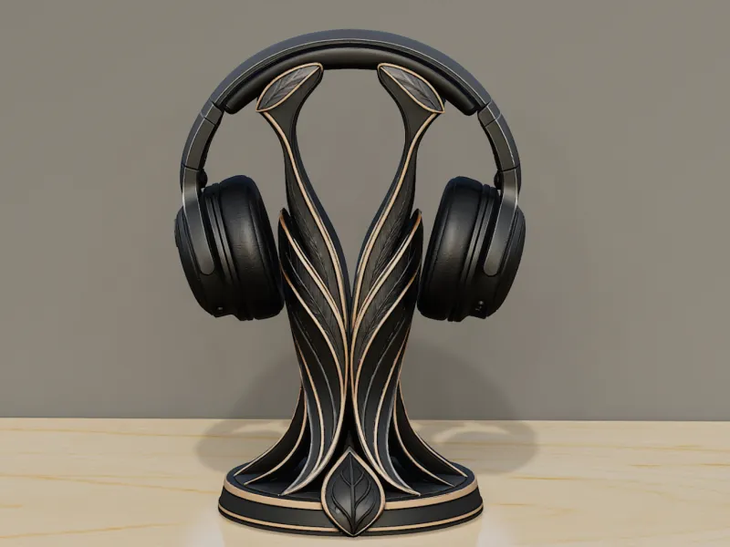 Elysian Leaf Headphone Stand – Organic Premium Desk Holder