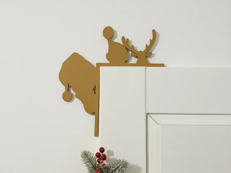 Noel Baba ve Ren Geyiği ile Noel Köşe Süsü