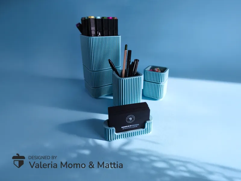 Minimal Desk Set (Business Card + Pen Holder)