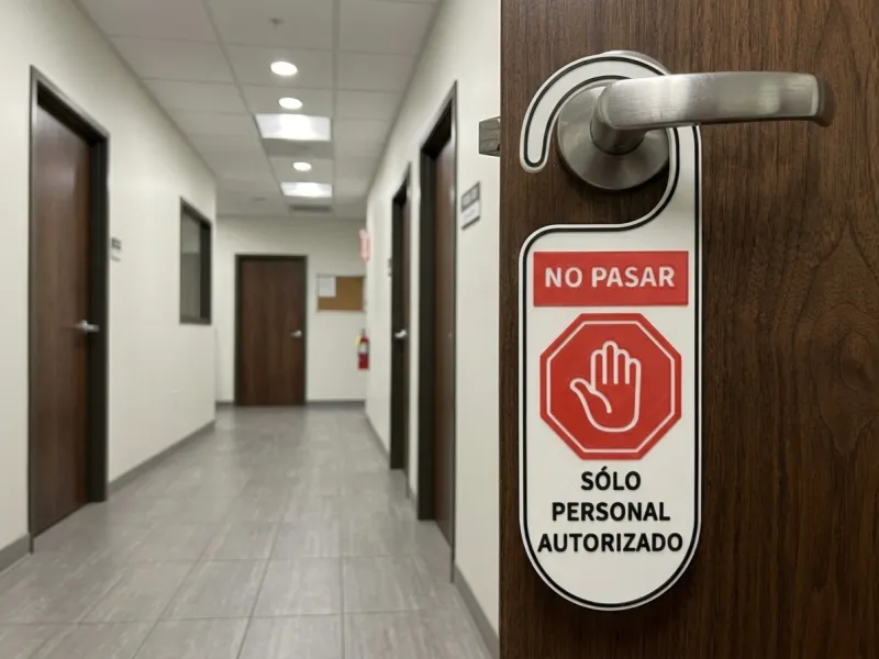 Colgador de Puerta – Acceso Restringido