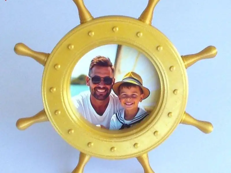 Ship Steering Wheel Photo Frame