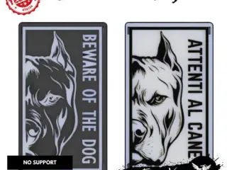 Beware of Dog Sign - Cane Corso English & Italian STL & 3MF File