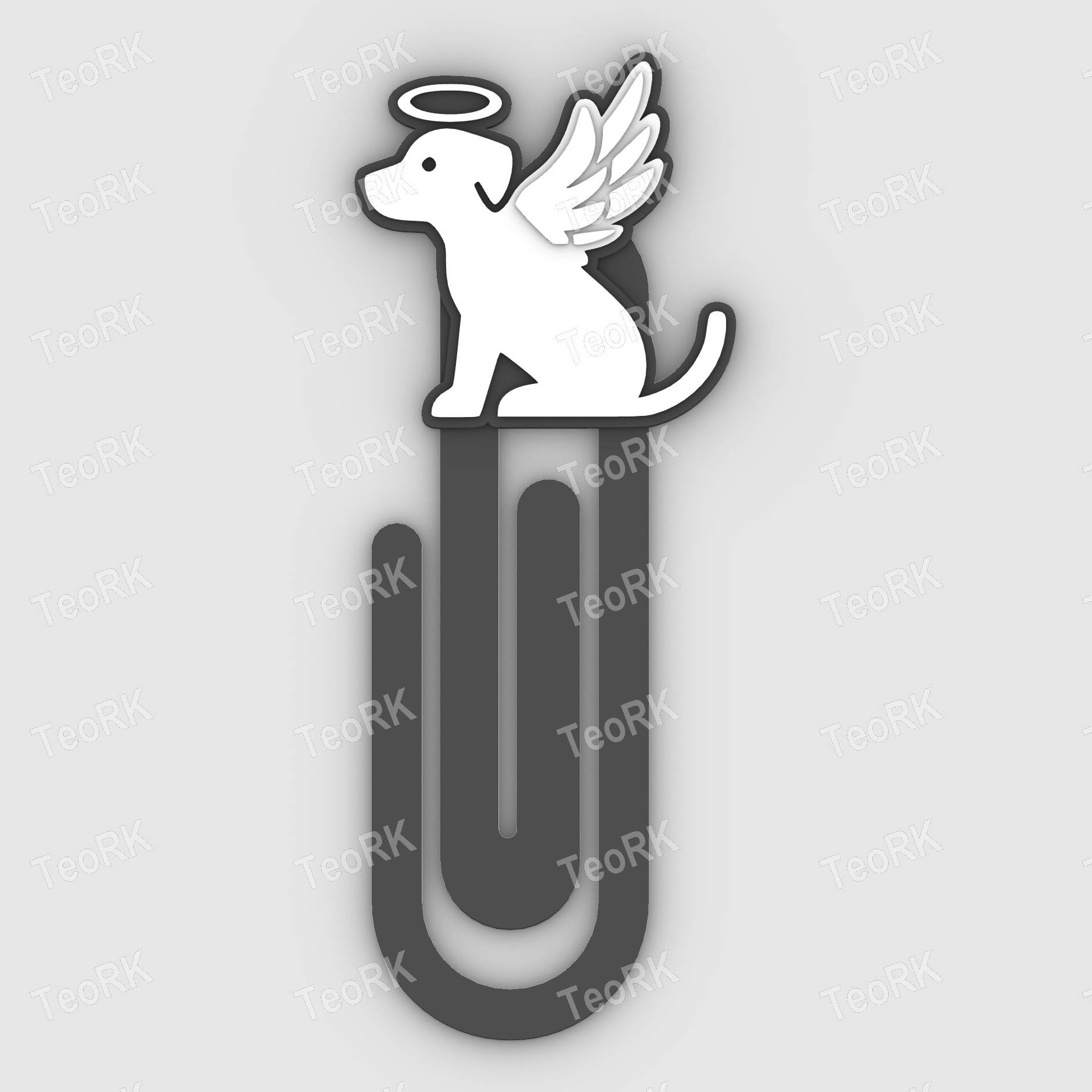 Paperclip angel dog - bookmark