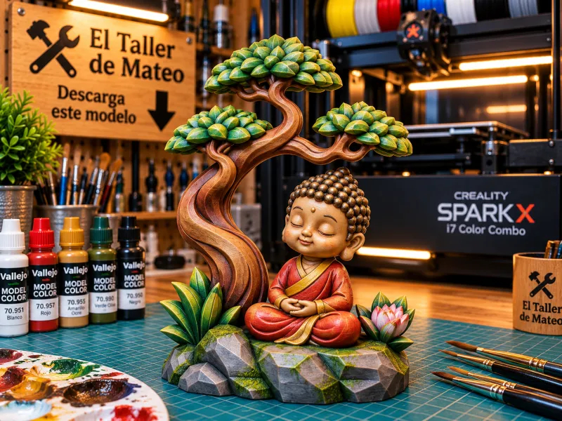 Buda Sereno sob a Árvore da Vida – O Atelier de Mateo