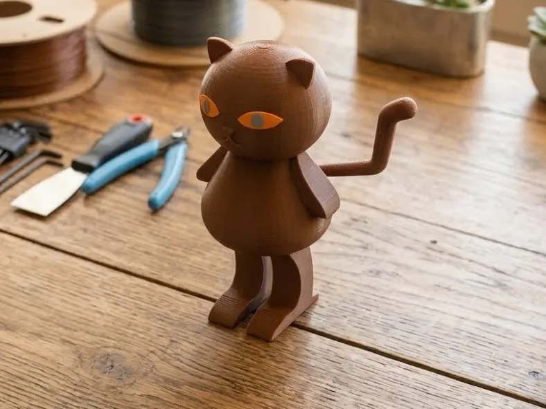 Modular Articulated Cat Figure | Cute Desk Toy
