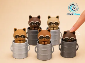 Raccoon in Trash Can Clicker – Fidget Toy
