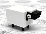Pixel-style snap-together toy ornament - Black-faced Sheep-0