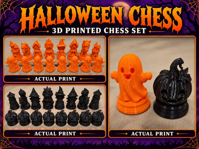 Conjunto de Xadrez de Halloween para Crianças