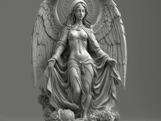 FEMALE ANGEL NUDE SCULPTURE