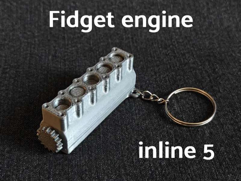 Fidgetmotor inline 5 sleutelhanger - geen supports