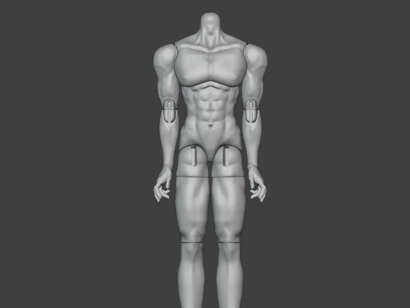 BJD Muscular Male Doll Body, Poseable Figure