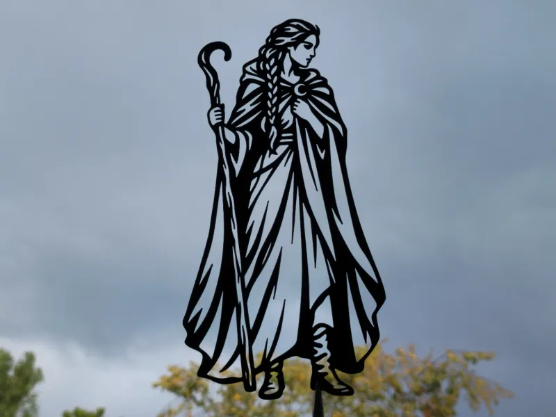 Fantezi Druid Kadın Duvar Sanatı Dekorasyonu