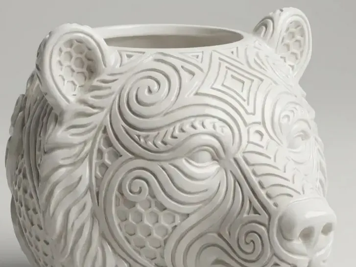 Bär - Kopf Hexa Design - Behälter - Blumentopf
