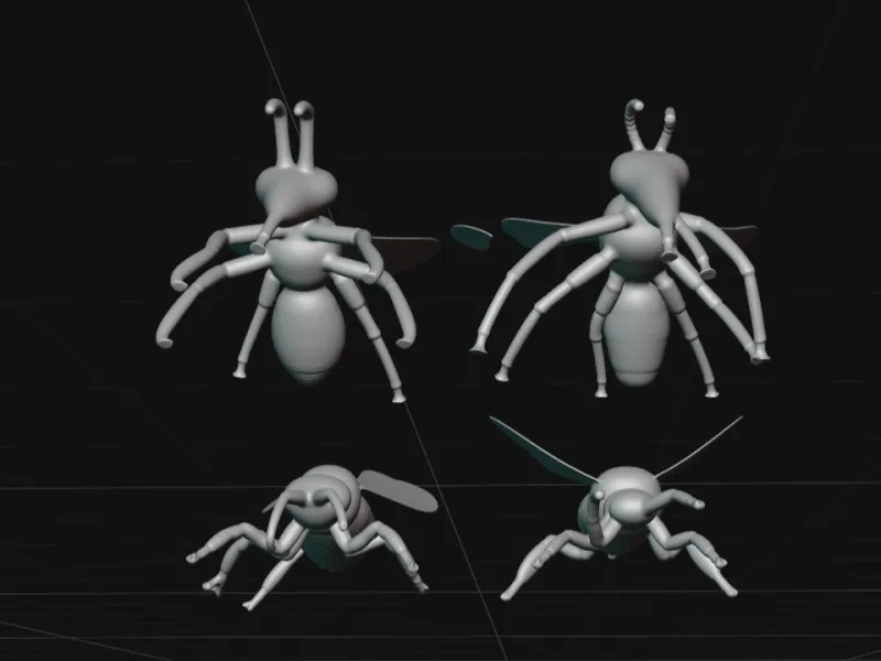 Realistic Mosquito Insect Figure Set