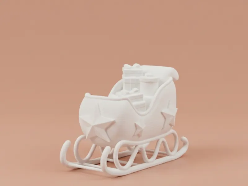 Santa's Sleigh with Gifts – Christmas 3D Model