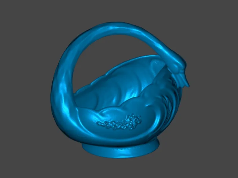 Ceramic basket in the shape of a swan 3D Scan Creality Rapto