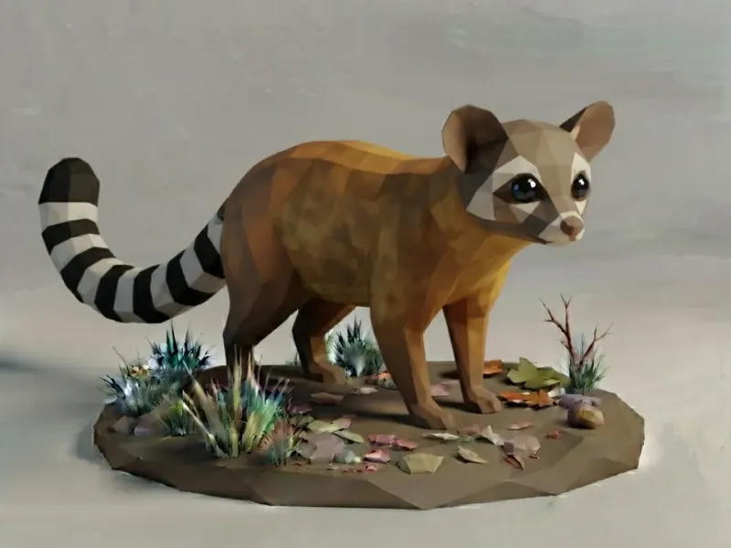 Low Poly Ringtail