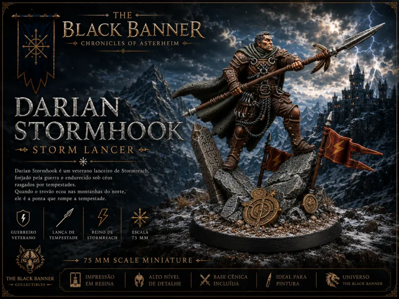 Darian Stormhook – Storm Lancer 75mm Fantasy STL
