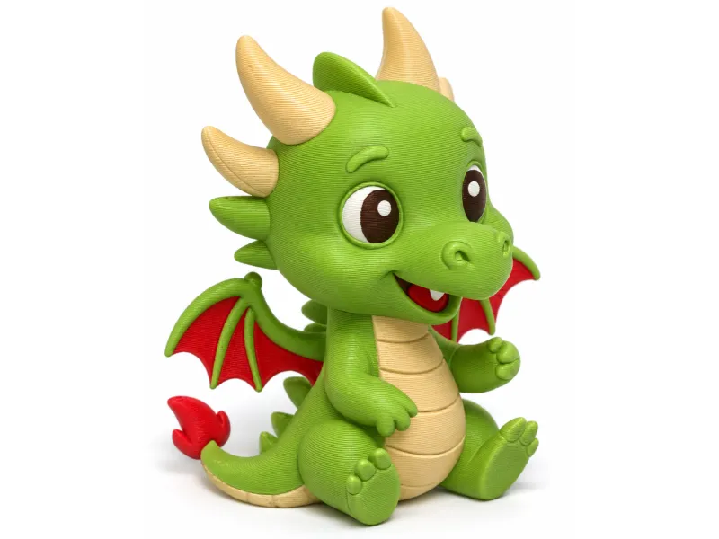 Cute Sitting Baby Dragon – Multicolor Fantasy Figurine