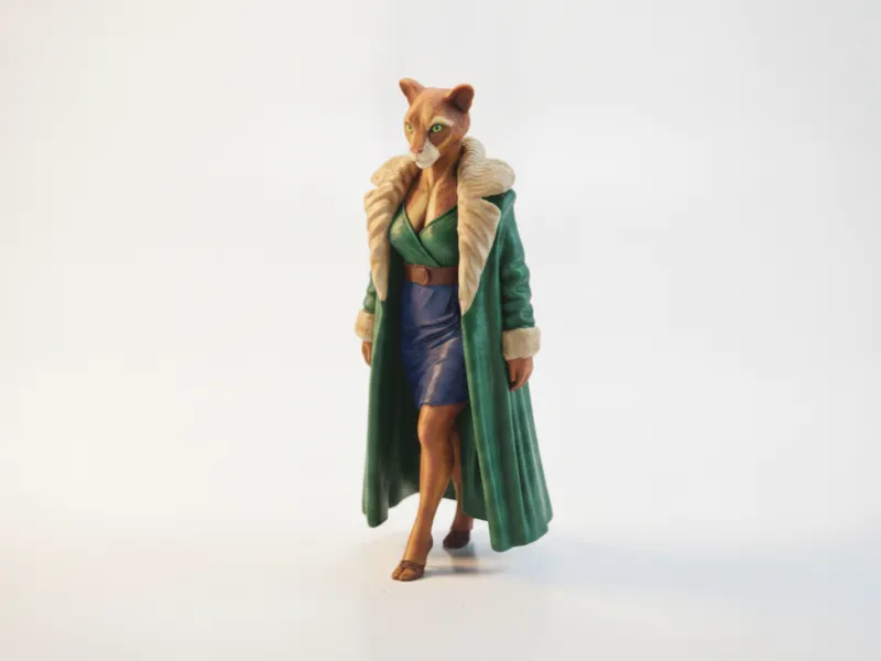 Cheetah Girl Figurine Female Character 3D Printable