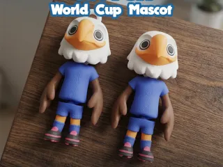 Clutch Chibi Flexi - Mascot of the 2026 World Cup - Multicol