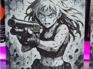 Girl Anime Shotgun – Hueforge – 4 Colors