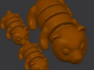 Cute Flexi Bear Grizzly (Toy, Keychain & Magnet)