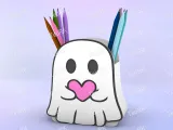 Pen Holder Cute ghost with heart-0
