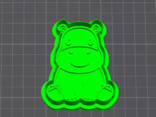 Hipopótamo Kawaii Sentado – Cortador de Galletas STL
