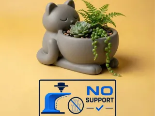 Cute Cat Planter STL Succulent Pot Home Decor