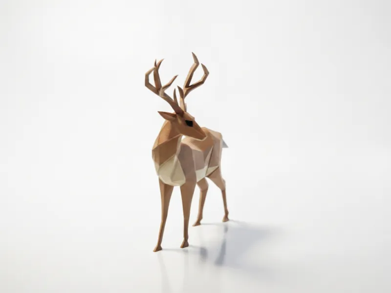Figurilla de ciervo low poly, animales imprimibles en 3D