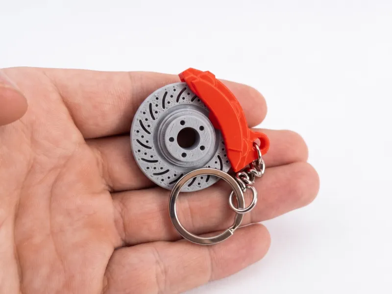 Rotating brake disc keychain V2