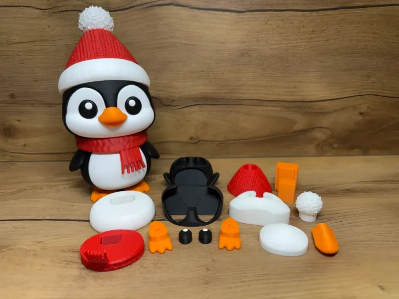 Pingüino navideño multipartes sin AMS