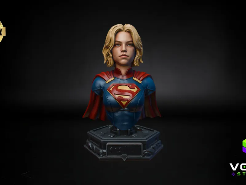 Supergirl Bust STL 3D Model DC Comics Fan Art 3D Printable