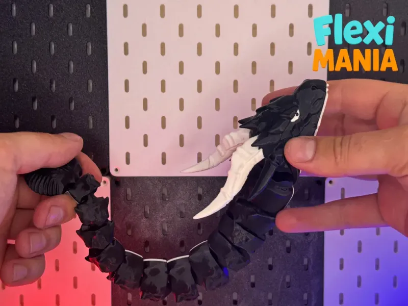 Flexi Dragon Articulated Print-in-Place