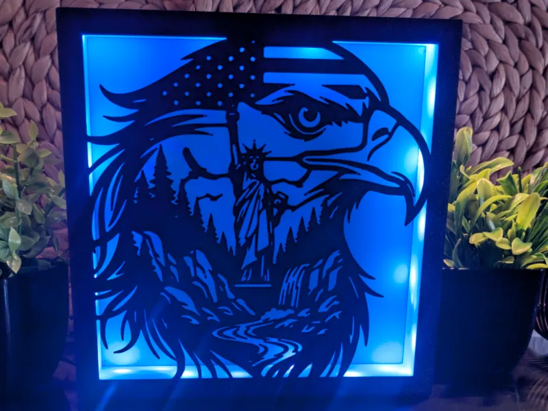 Majestic American Eagle & Liberty - Modular Lightbox Insert