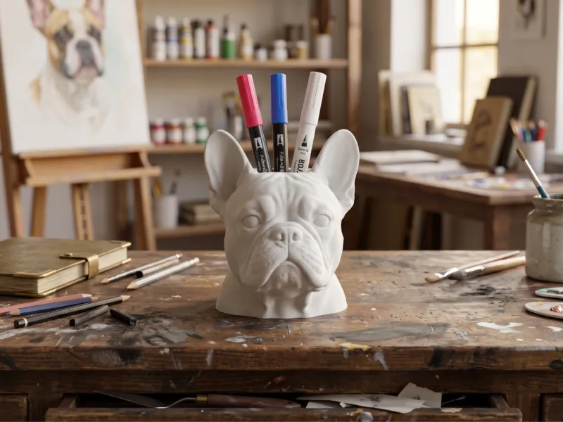 French Bulldog Pen Holder / Desk Organizer