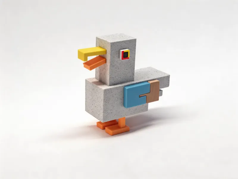 Minecraft pixel art ornament toy - Seagull