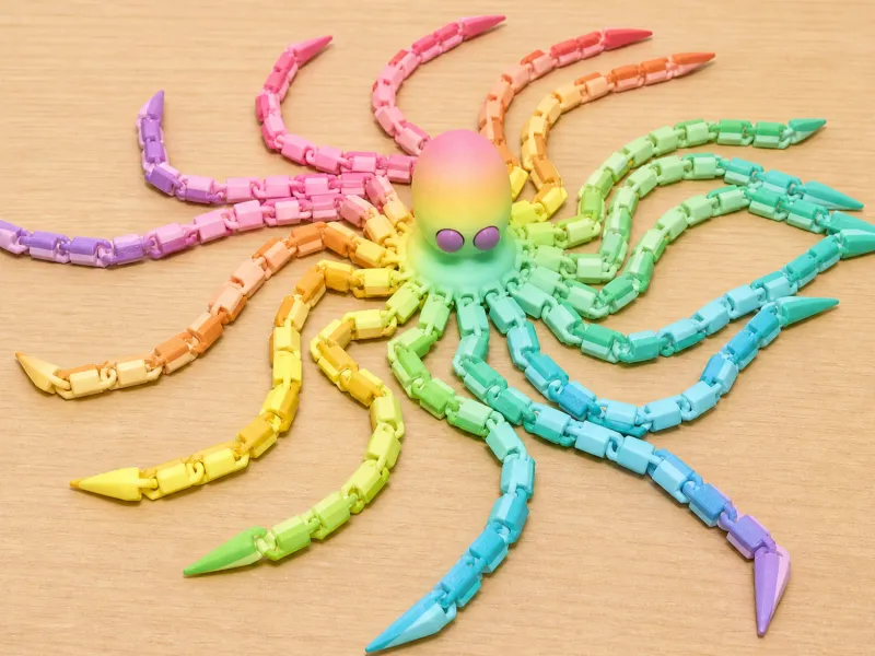 Pulpo articulado | Multicolor y de múltiples piezas