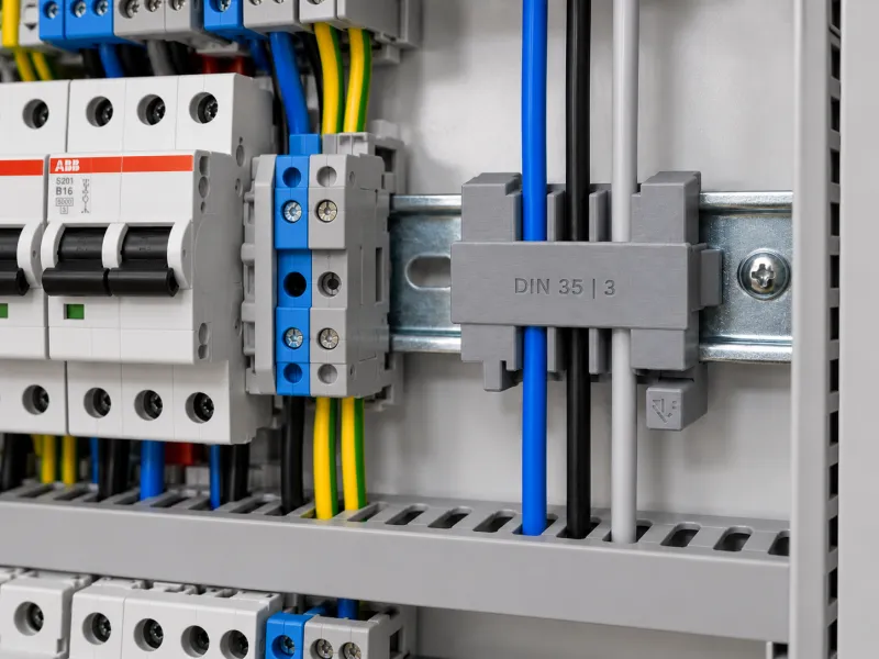 Pente para Cabos de Trilho DIN de 35 mm – Tampa Removível para 3 Fios