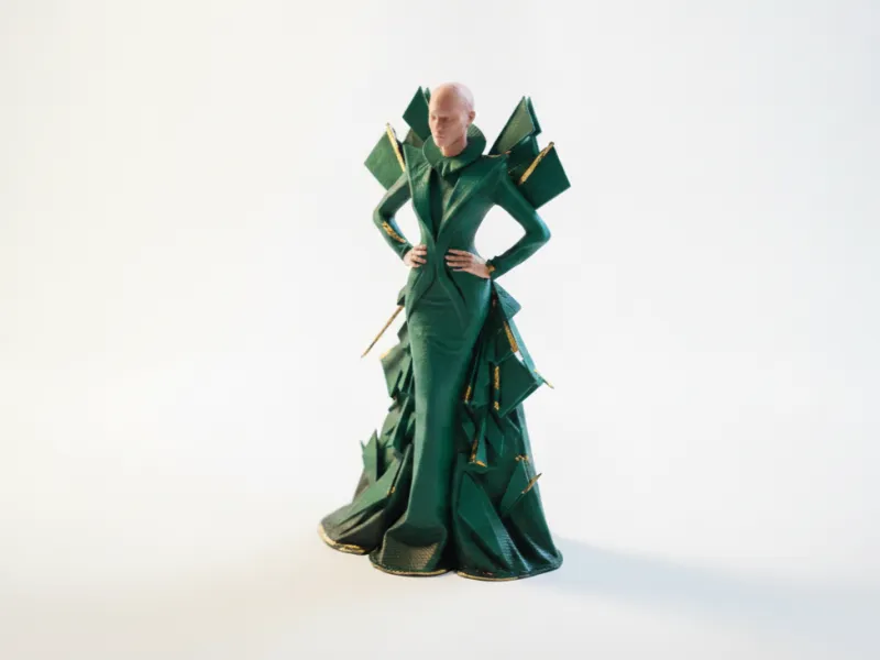 Fashion Icon Elegant Dress Figurine 3D Printable