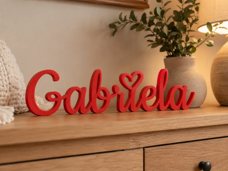 Gabriela – Nome Decorativo com Coração | Impressão 3D