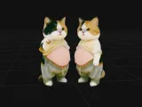 Cute Chubby Cat Couple Figurine | Funny Fat Cats | Kawaii An-0