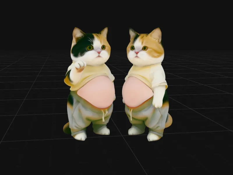 Cute Chubby Cat Couple Figurine | Funny Fat Cats | Kawaii An