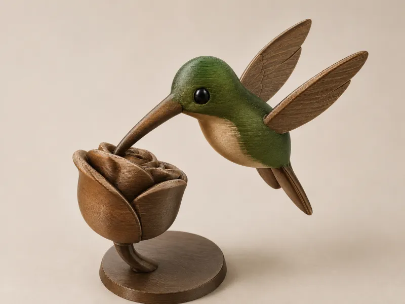colibri con flor
