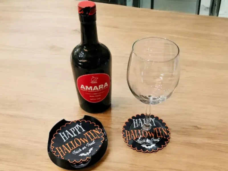 Happy Halloween Coaster Set with Storage