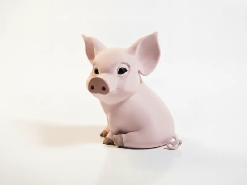 座り豚のフィギュリン 動物コレクタブル 3Dプリント可能