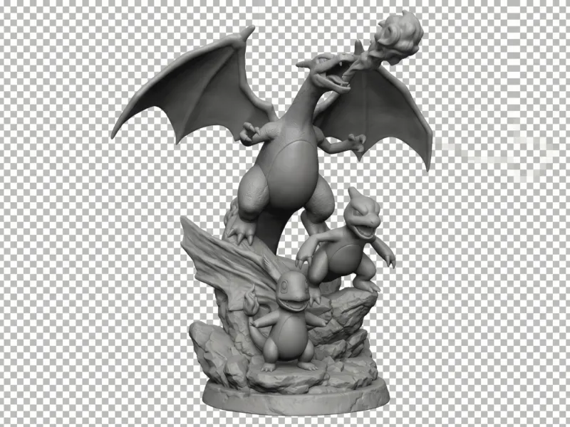 figura de evolucion charmender, charmileon y charizard
